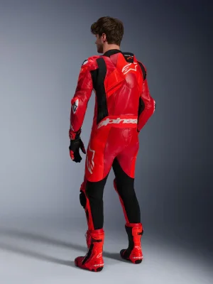 Macacão Alpinestars GP Plus V4 Sprint 1 Peça Vermelho Flúor